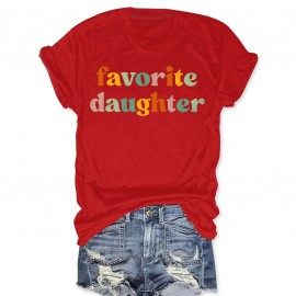 Colorful Letter Print T-shirt, Casual Short Sleeve Crew Neck Top, Women's Clothing