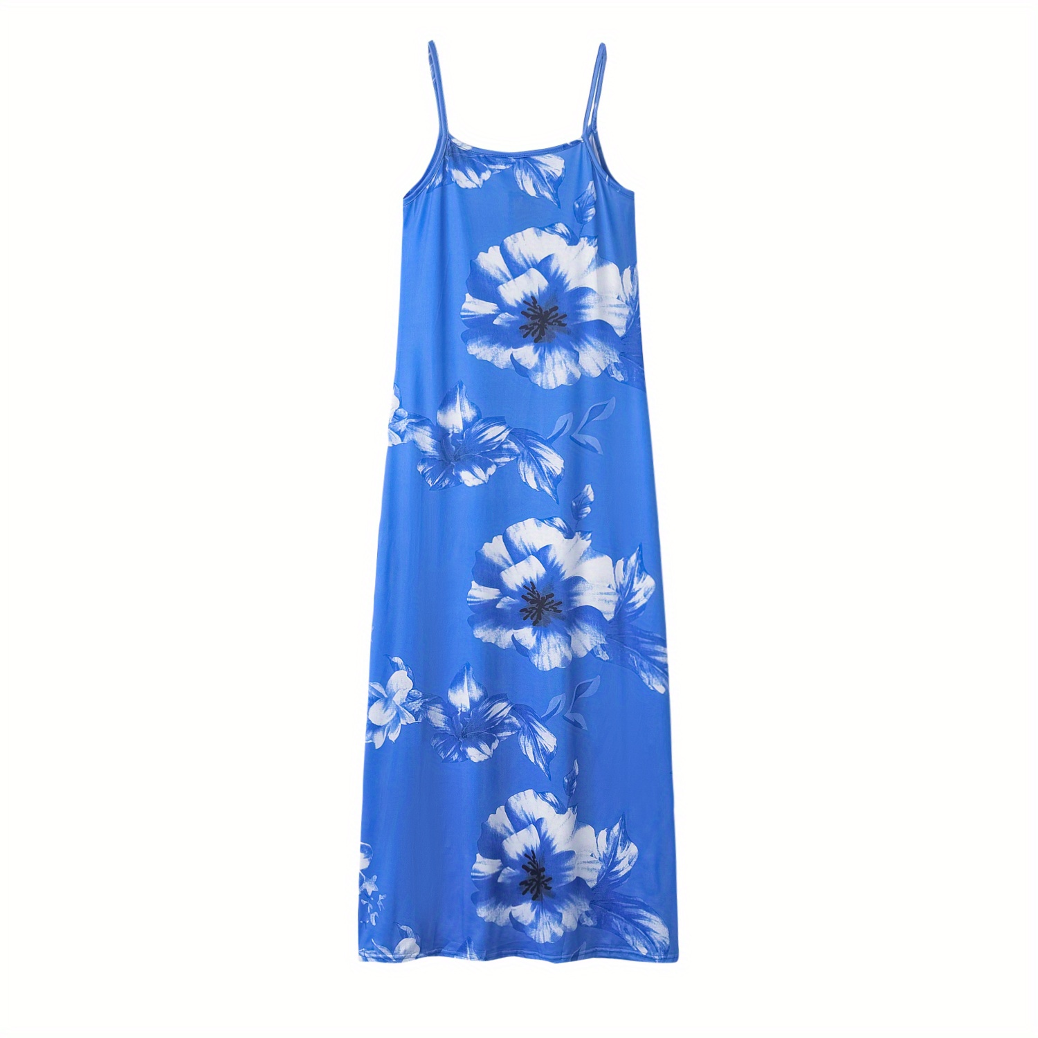 random floral print spaghetti dress sexy sleeveless plunging maxi dress womens clothing details 5